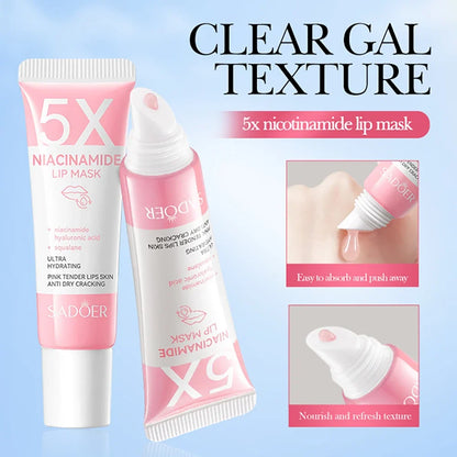 5X Niacinamide Plumping Lip Mask – Intense Hydration &amp; Anti-Dryness for Soft, Pink Lips | Care Chapped Lips Overnig 10g/pc