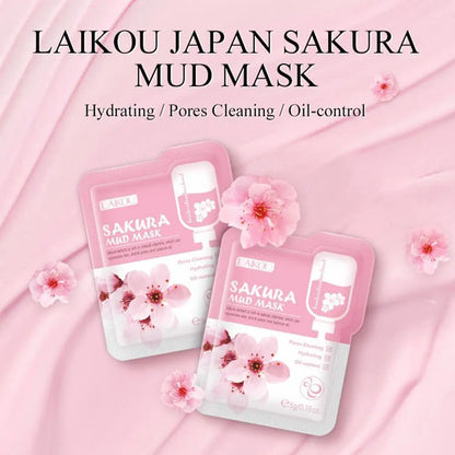 12pcs Sakura Mud mask Brightening Hydrating Face Mask Luminious Skin Clean Facial Cleansing Clay Hydrating Anti Wrinkle Skincare