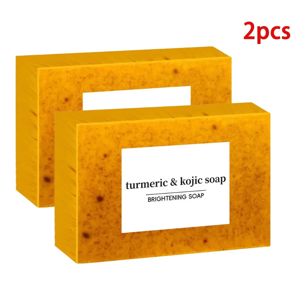 100g Turmeric Hand Made Soap, Lemon Kojic Acid Soap, Shower and Facial Soap  Deep Cleaning For Face Body Skin Care
