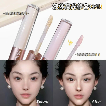 HISYI Dual-End Liquid Highlighter Pen, Skin Brightening &amp; Contouring Stick, Natural Contour, Long-Lasting, Waterproof
