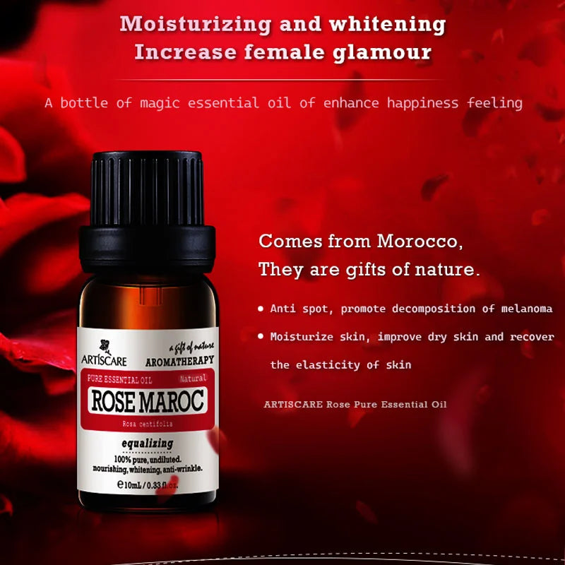 100% Natural Rose Essential Oil 10ml Moisturize and Hydrating Massage oils Skin Care Facial Morocco Pure Rose oil