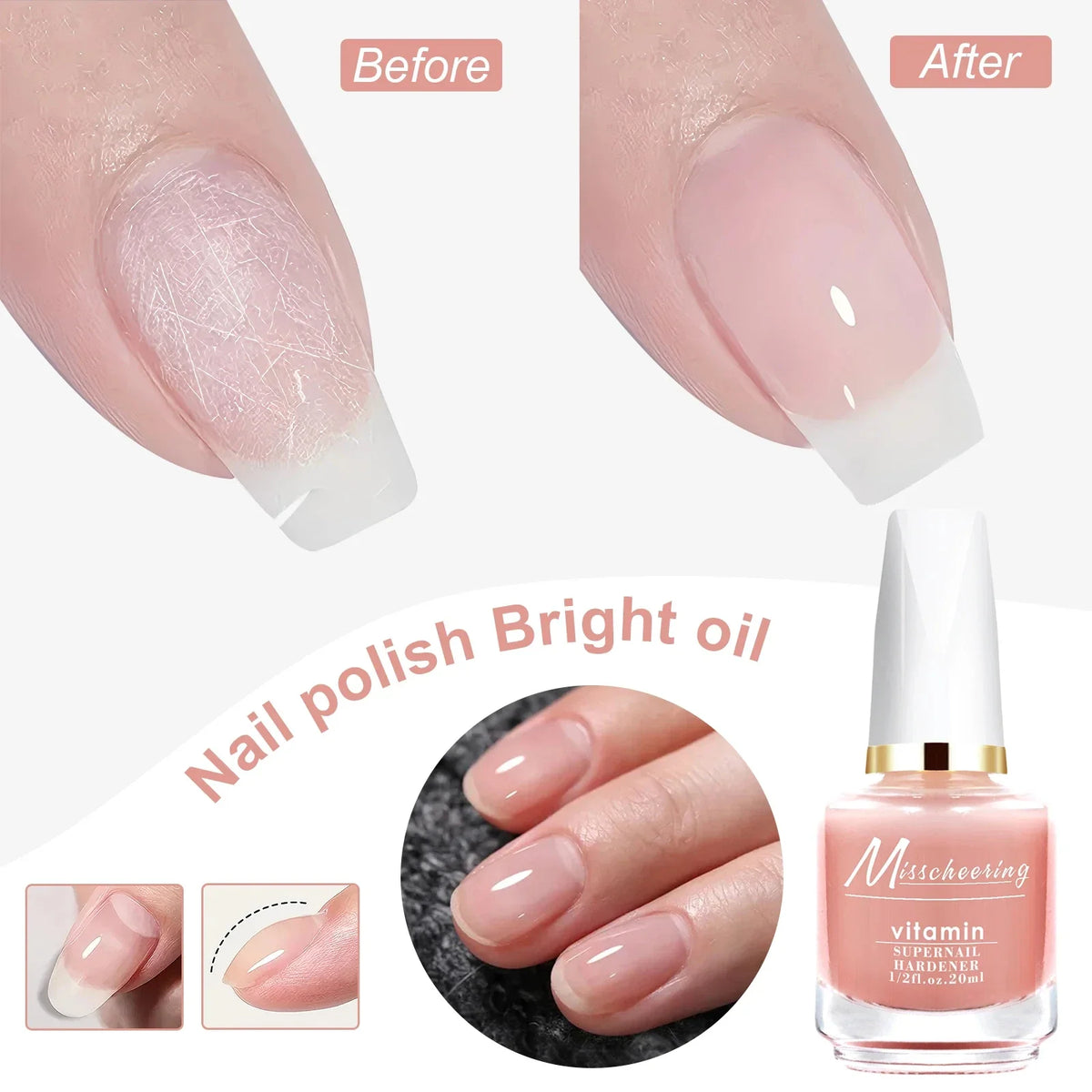 20ml Strong Nail Strengthener Calcium Protein Formula Strong Nails Hardener Protect Soft Thin Nails High Quality Repair Suppli