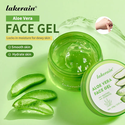 Lakerain Aloe Vera Skin Care Set Deep Hydration Smooth Delicate Skin Fast-absorbing Formula Cleanser Toner Serum Lip Blam Kit