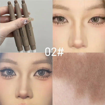 Highlighting &amp; Bronzer Stick: Long Lasting Corrector with Brush, Brightening Concealer Pen, Nose Shadow, and Contouring