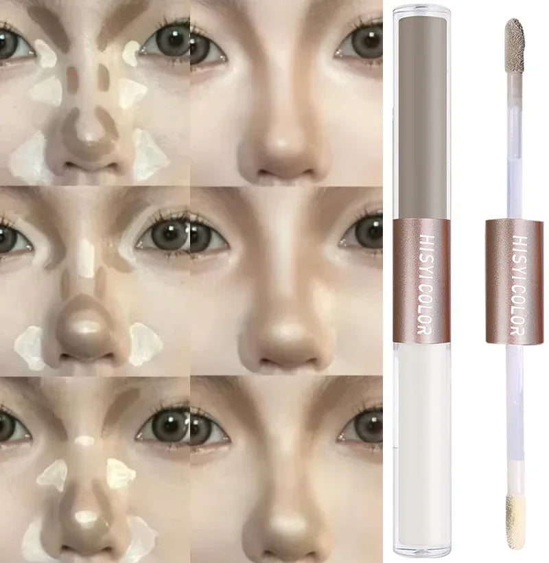 HISYI Dual-End Liquid Highlighter Pen, Skin Brightening &amp; Contouring Stick, Natural Contour, Long-Lasting, Waterproof