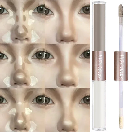 HISYI Dual-End Liquid Highlighter Pen, Skin Brightening &amp; Contouring Stick, Natural Contour, Long-Lasting, Waterproof