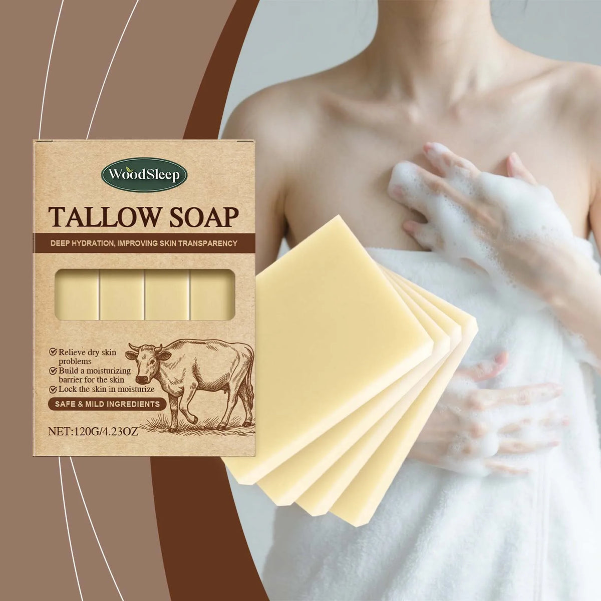 Grass-Fed Beef Tallow Soap Gently Clean For Skincare Suitable For Face &amp; Body Wash Refreshing Rich In Lather Soap Bar Moisturize