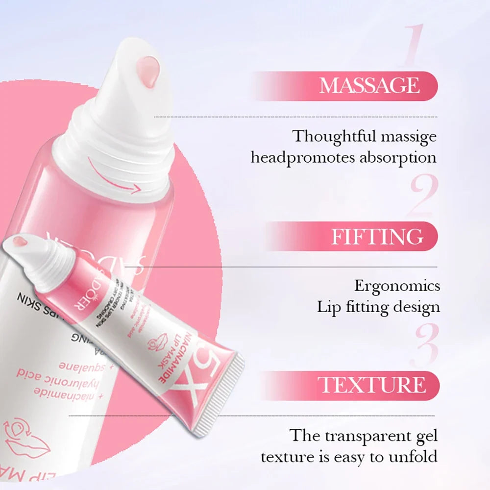 5X Niacinamide Plumping Lip Mask – Intense Hydration &amp; Anti-Dryness for Soft, Pink Lips | Care Chapped Lips Overnig 10g/pc