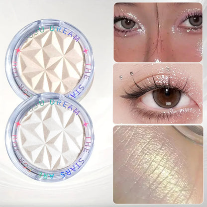 Shimmer Diamond Glow Highlighter 2-Color Palette – Brighten &amp; Contour, Radiant Skin, Natural Glow for Festival &amp; Daily Makeup
