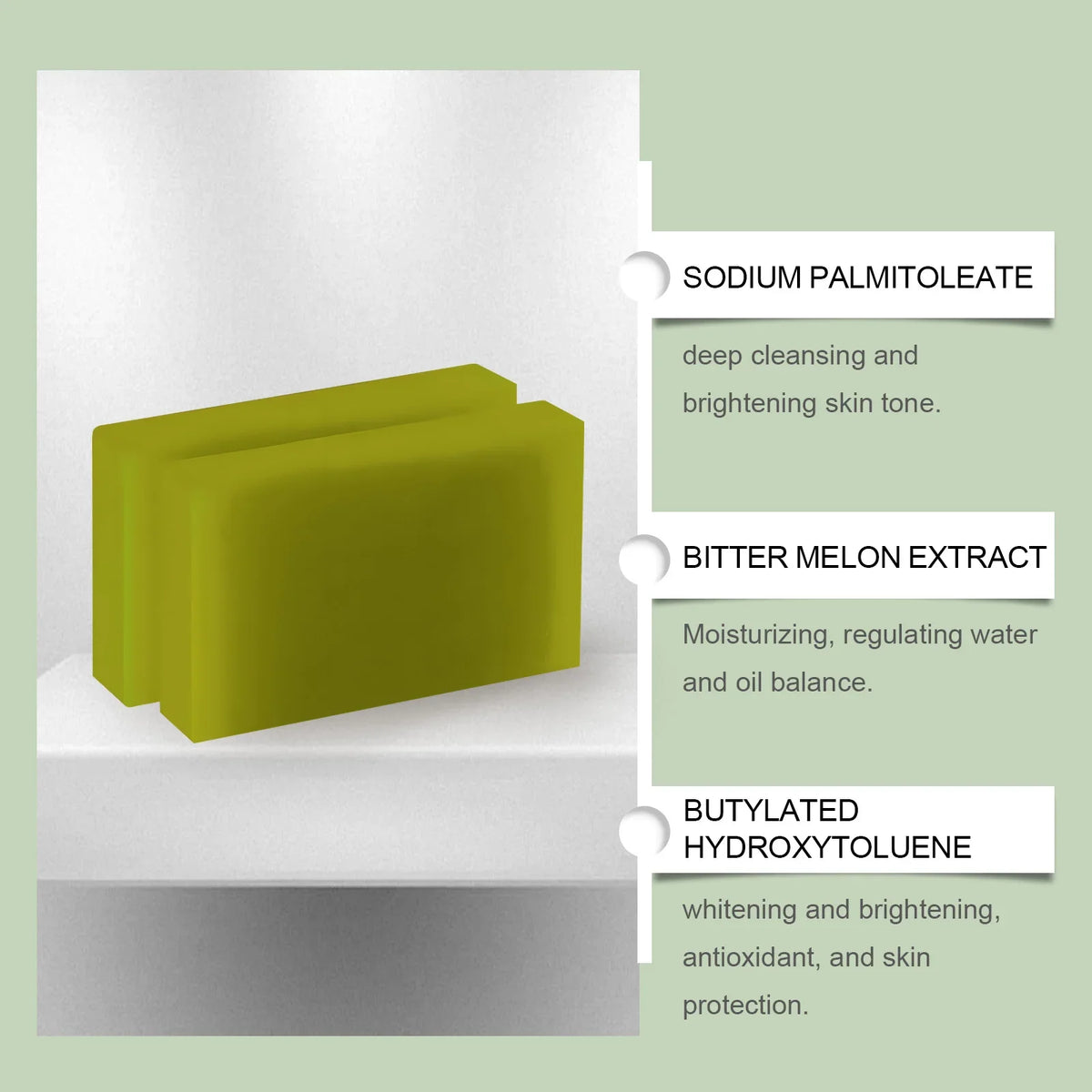 OUHOE Herbal Bath Soap with Bitter Melon: Deeply Clean Pores, Balance Water &amp; Oil, Soothe Skin, Fresh Aroma