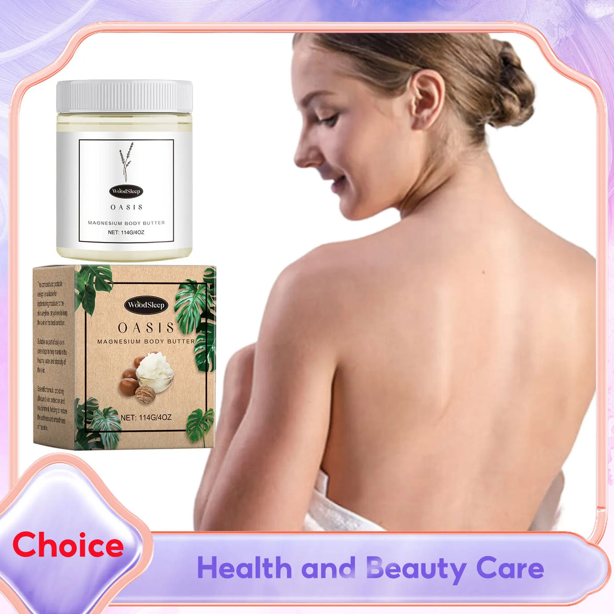 Body Lotion Moisturizing Magnesium Body Butter Nourishing Skin Soft Smooth Soothes Muscles Overnight Shea Butter Skincare Cream