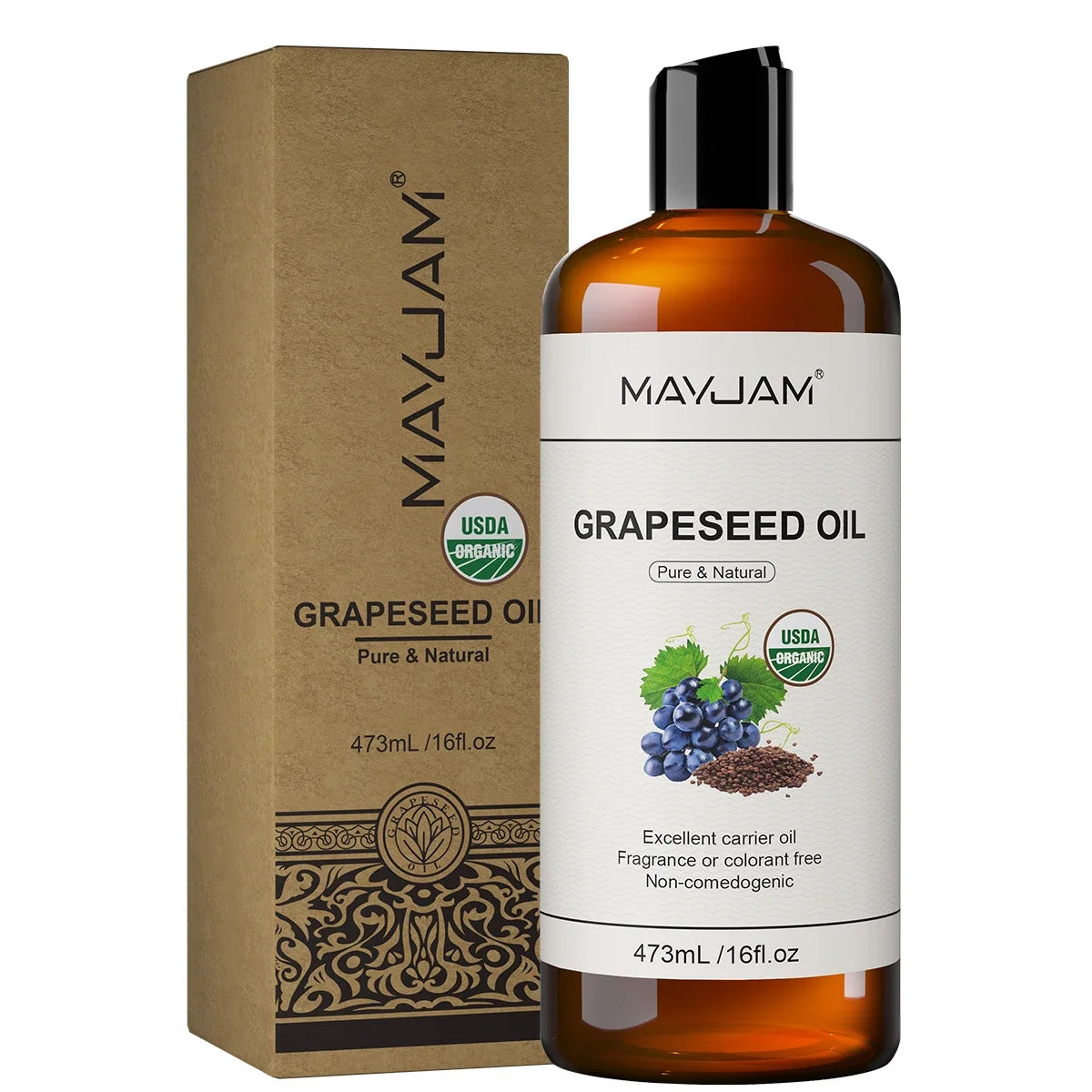 USDA Organic Coconut Oil for Skin Face Hair Cold-Pressed Sweet Almond Moroccan Argan Sunflower Seed Oil for Massage Moisturize