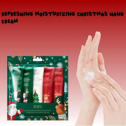 Christmas Gift Box 5-Piece Hand Cream Set, Creamy Texture, Moisturizing Travel-Sized Pack, Durable and Nourishing, Whitening and Smoothing, Women&