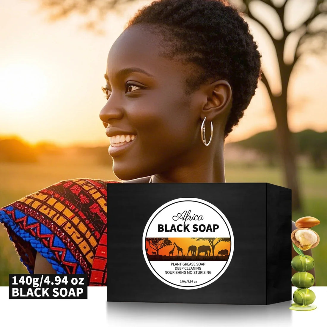 140g Hand Bamboo Charcoal Made Soap Bar Black Organic Soap Bar Charcoal Clay Organic Bathing Soap