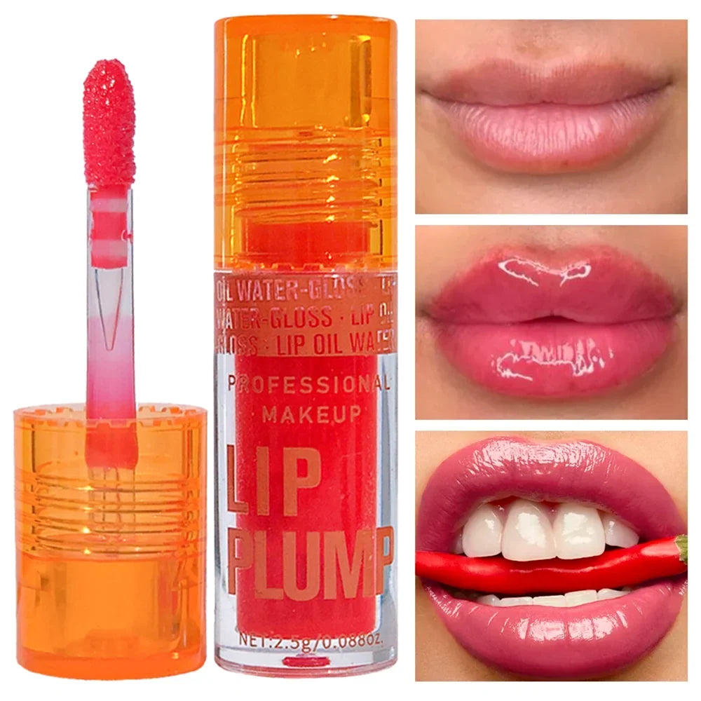 Cherry Plump Lip Oil – Moisturizing Lip Gloss Serum, Long-Lasting Waterproof Volume &amp; Shine, Non-Sticky, Unisex, Holiday Makeup