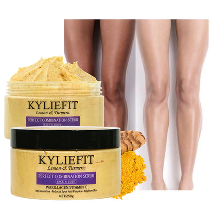 Natural Turmeric Scrub, For Face &amp; Body, Brightening, Reduce Acne, Clean And Smooth Skin, Deeply Exfoliates, 250g/8.8 oz