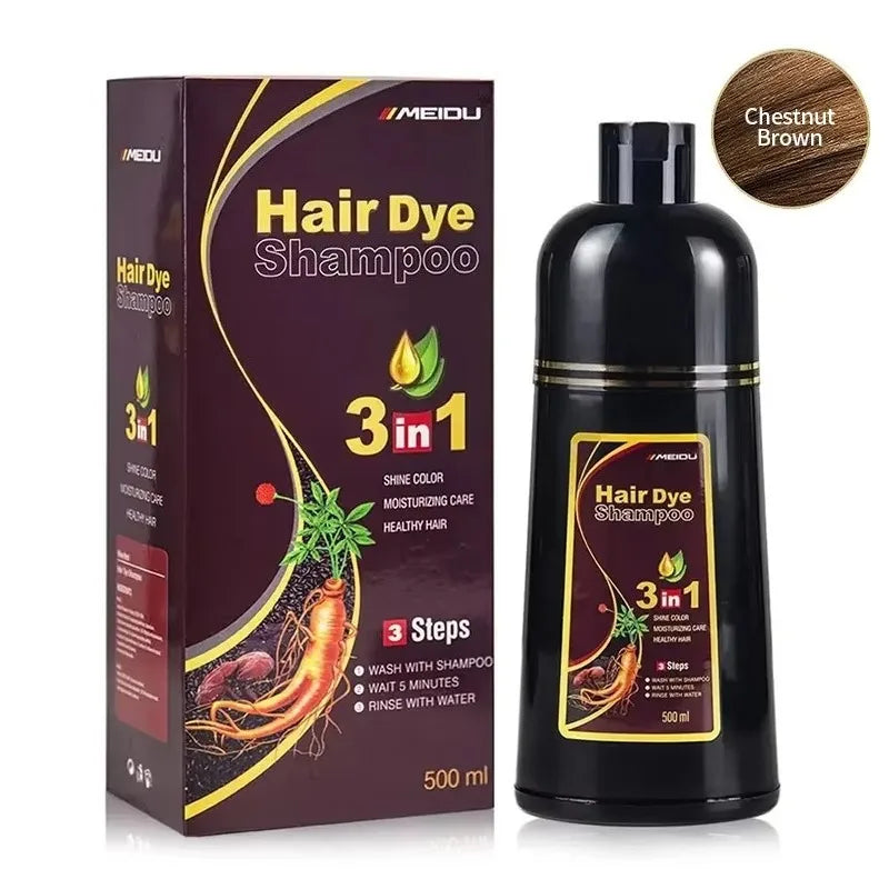 30ml/500ml 3-in-1 Quick Hair Dye Shampoo Natural Black Herbal Hair Dye Moisturizes Mild Hair Dye Conditioner Hair Care Products