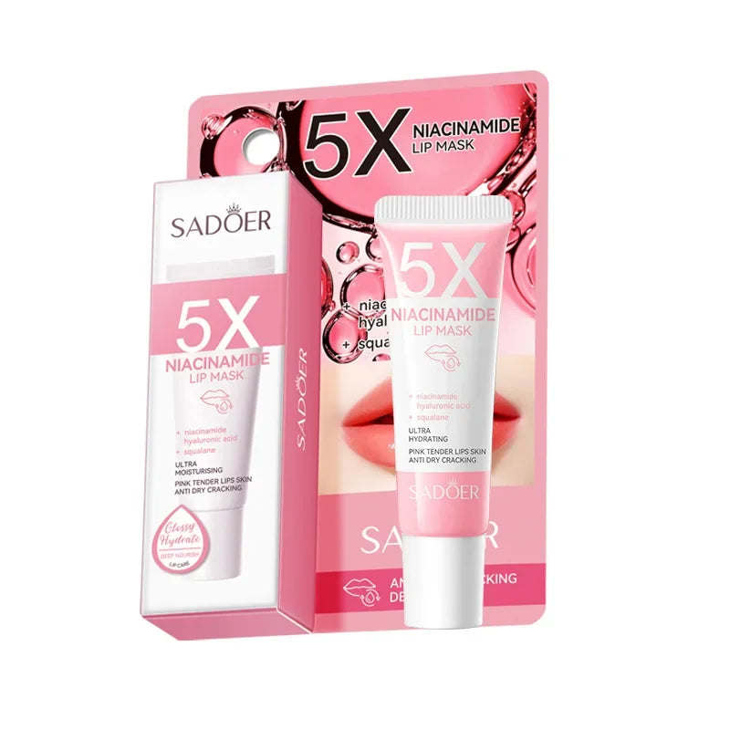 5X Niacinamide Plumping Lip Mask – Intense Hydration &amp; Anti-Dryness for Soft, Pink Lips | Care Chapped Lips Overnig 10g/pc