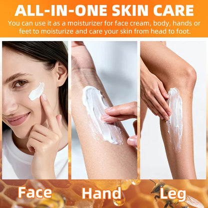 YUITIKUE 25% Shea Butter Body Cream 100g - 48H Moisturizer for Face, Body, Hands &amp; Feet, Honey &amp; Vitamin E, All-in-One Care