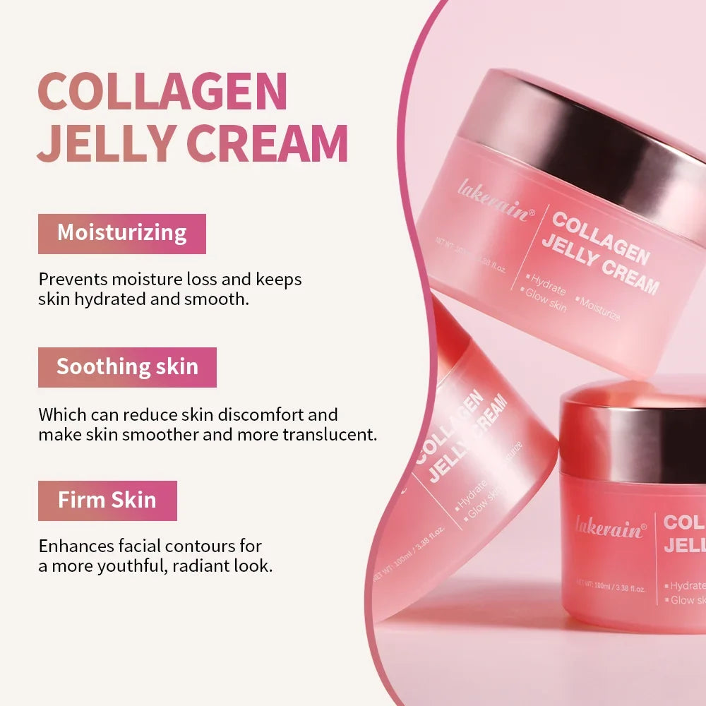 Moisturizing Collagen Jelly Cream Niacinamide Hydrolyzed Collagen Tightening Soothing Anti-Aging Firmness Hydration Skincare
