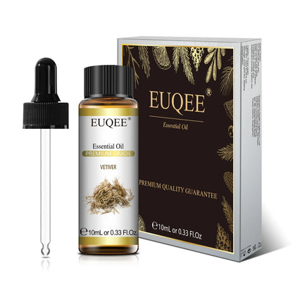 EUQEE 10ml Pure Natural Essential Oil Lavender Jasmine Eucalyptus Vanilla Sandalwood Sweet Orange Lemon Oregano Rose Fragrance