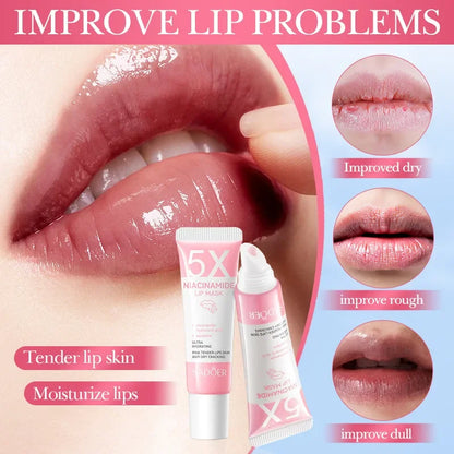 5X Niacinamide Plumping Lip Mask – Intense Hydration &amp; Anti-Dryness for Soft, Pink Lips | Care Chapped Lips Overnig 10g/pc