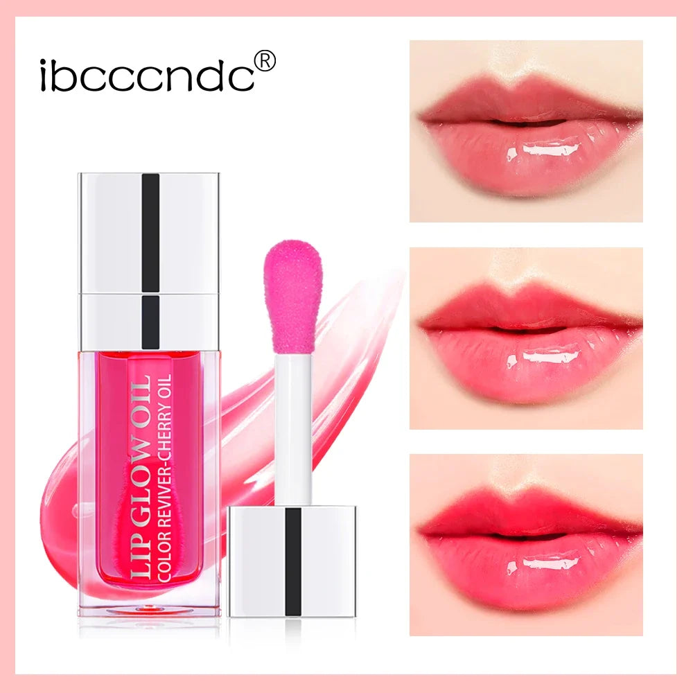 Crystal Jelly Moisturizing Lip Oil Plumping Lip Gloss Makeup Sexy Plump Lip Glow Oil Tinted Lip Plumper