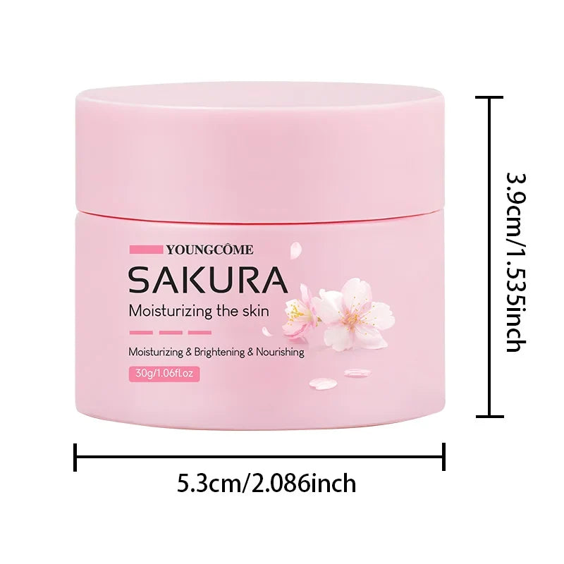 Sakura Essence Cream,Cherry Blossom Facial Moisturizer for Dry &amp; Rough Skin,Anti Aging Face Lifting Nourishing Repair Collagen