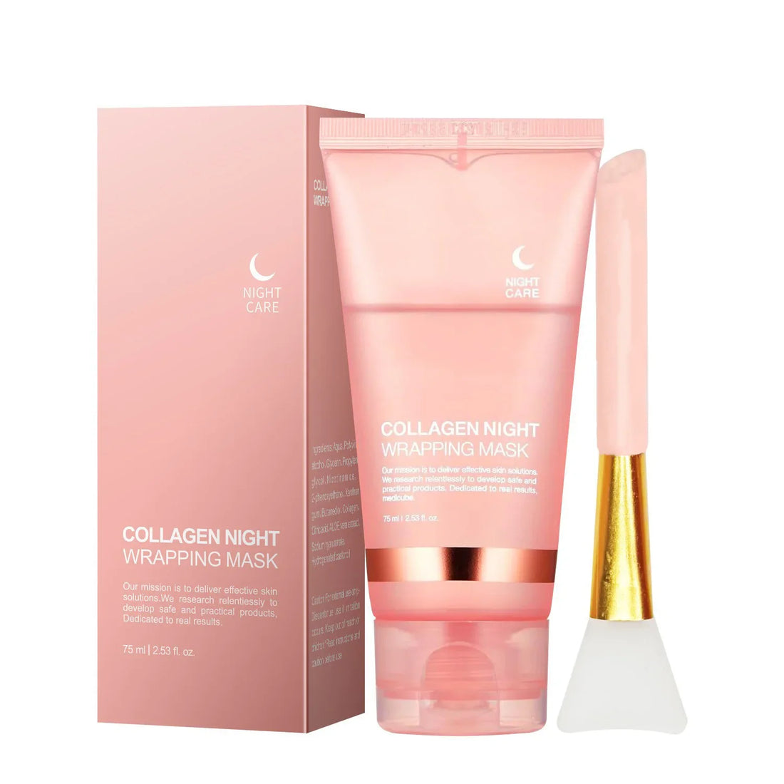 Collagen Night Peel Off Mask Moisturizing Hydrating Night Mask Brighten &amp; Even Skin Tone Balance Oil &amp; Water Tender Skin 75ml