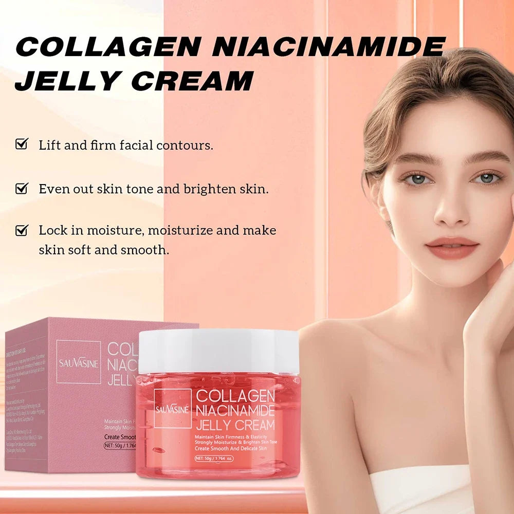 Collagen Jelly Cream Niacinamide Hydrolyzed Collagen 24h Glow &amp; Lifted Look Moisturize Skin Elasticity &amp; Hydration Face Cream
