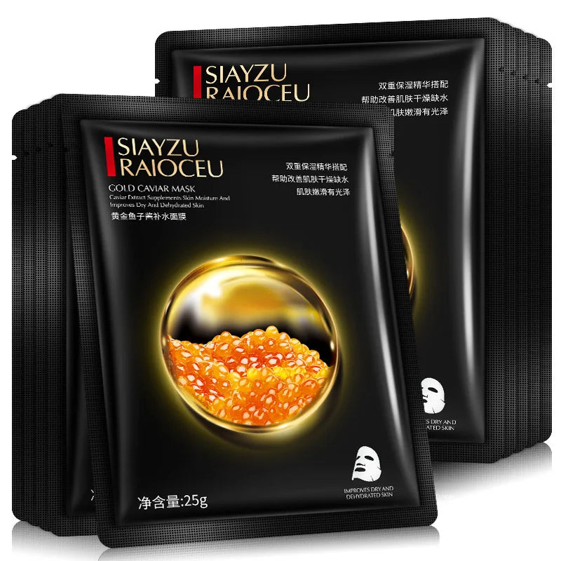 Golden Caviar Moisturizing Facial Masks Refreshing Oil Control Anti-aging Anti Wrinkles Face Mask Sheets Masks Facial Skin Care