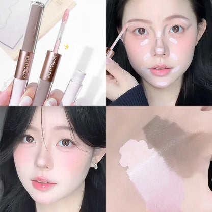 HISYI Dual-End Liquid Highlighter Pen, Skin Brightening &amp; Contouring Stick, Natural Contour, Long-Lasting, Waterproof