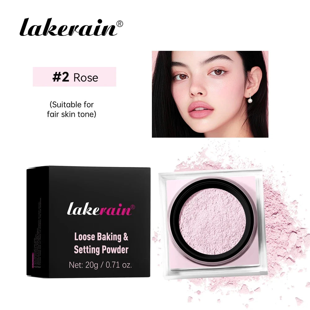 Loose Baking&amp;Setting Powder Long Lasting Oil Control Natural Face Matte Waterproof BrighTening Loose Powder Makeup Cosmetics
