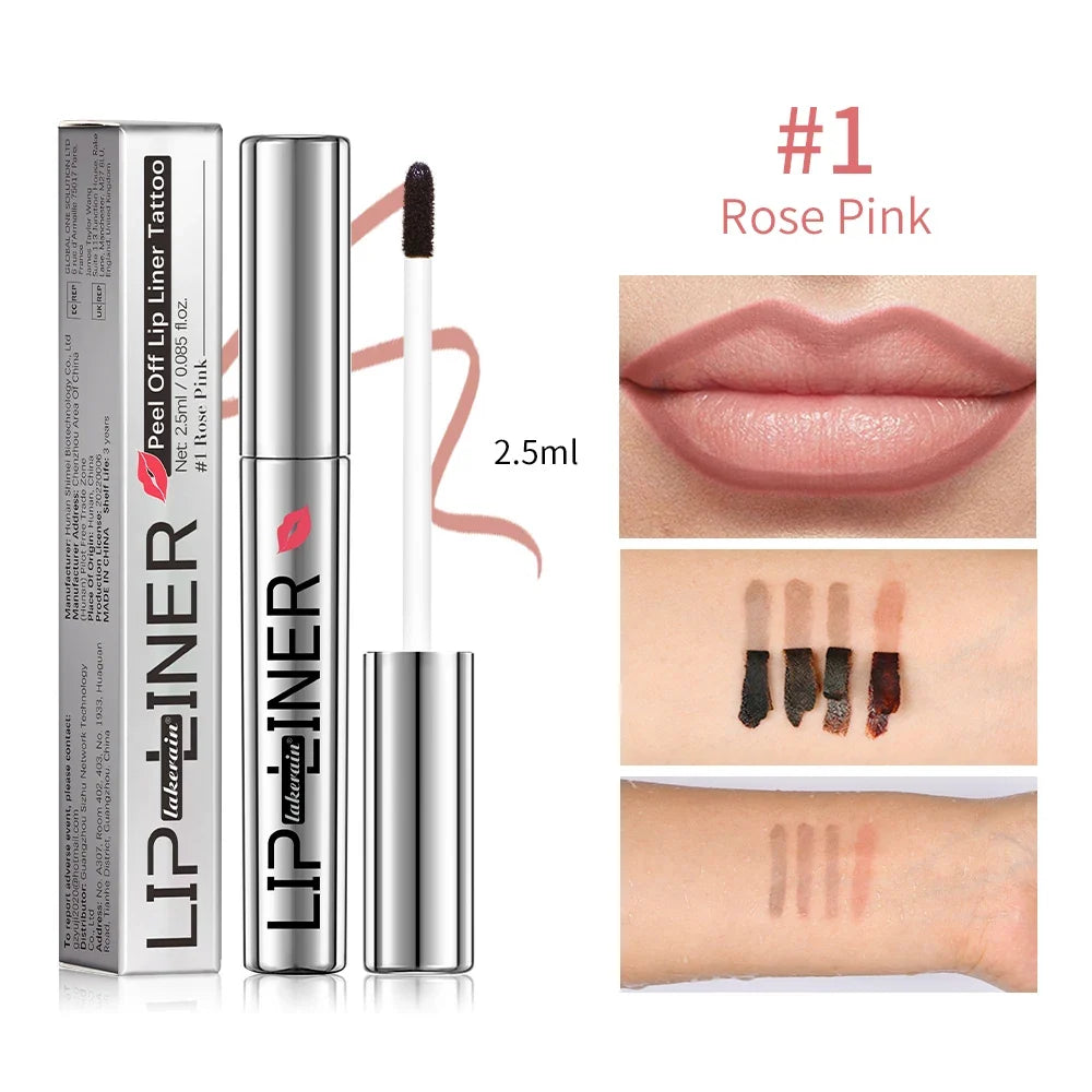 Lip Liner Pencil Peel Off Lip Stain Tattoo Long Wearing Matte Waterproof Smudge Proof Transfer Proof Lip Cosmetic For All Day