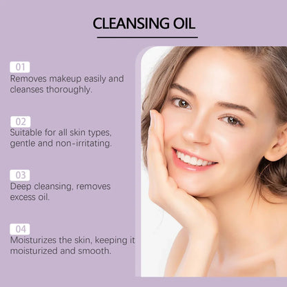 Grape Seed Cleansing Oil Makeup Remover for Sensitive Skin Non-Tightening Deep Purifying Hydrating Refreshing Facial Oil Control