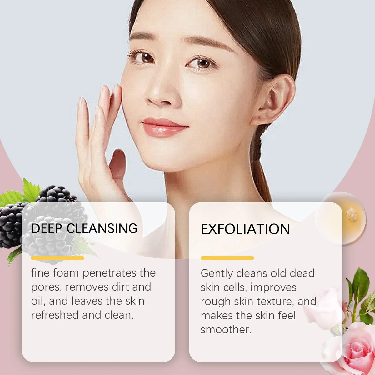 Rice Water Cleansing Mousse Oil Control Deep Cleaning Pores Moisturizing Brightening Soothing Rejuvenation Foam Face Wash Care