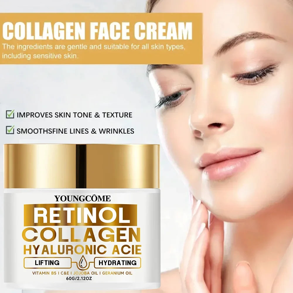 Retinol Face Cream Moisturizing Wrinkle Remover Collagen Hyaluronic Acid Creams Skin Care Cosmetic for Women&amp;Men