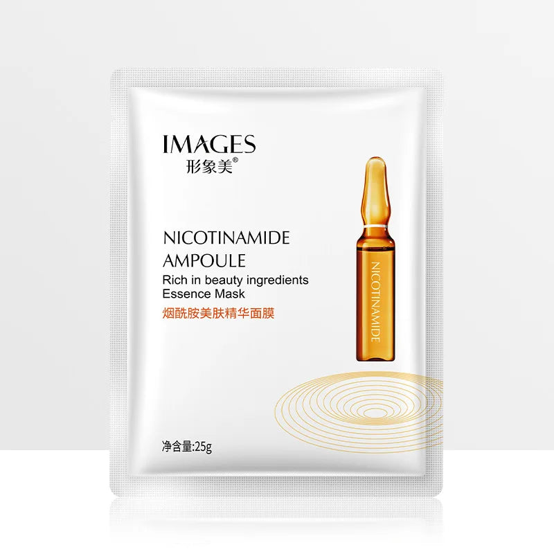 IMAGES 10pcs Hyaluronic Acid Niacinamide Facial Mask Moisturizing Shrinking Pores Face Sheet Mask Anti Wrinkle Beauty Skin Care