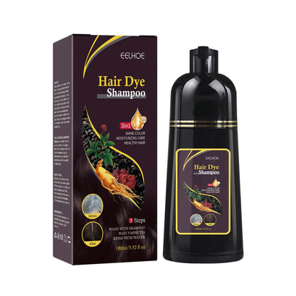 100ML Magic Natural Herbal Hair Dye Shampoo 3 in 1 Hair Color Shampoo for Gary Hair Dark Brown Black Women &amp; Men Grey Coverage