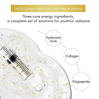 Korean Collagen Silk Peptide Hydrating Ampoule Serum, Intensive Lifting &amp; Elasticity Boost Skin Care for Dry &amp; Dull Skin