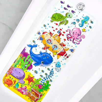 1pc Cartoon Extra Long Bathtub Mat 40x100cm Non Slip Bath Mat for Bathroom Tubs Shower Mats with Suction Cups &amp; Drain Holes