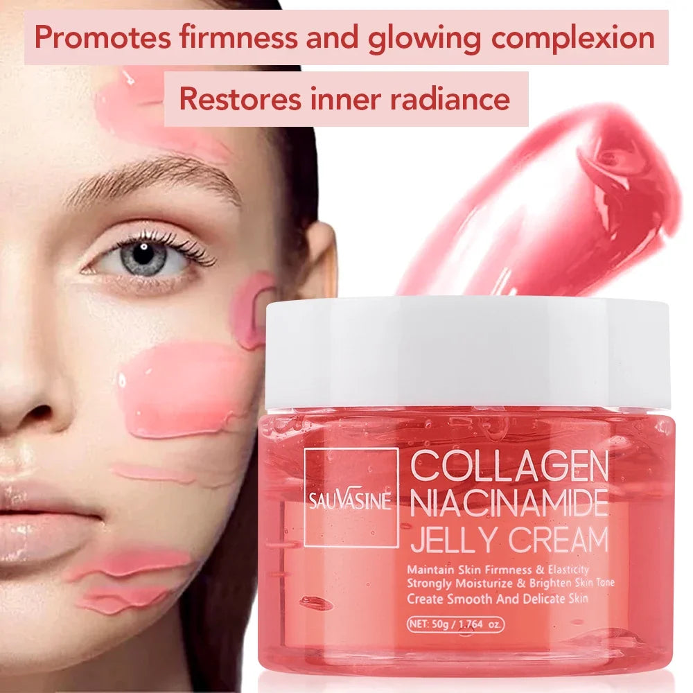 Collagen Jelly Cream Niacinamide Hydrolyzed Collagen 24h Glow &amp; Lifted Look Moisturize Skin Elasticity &amp; Hydration Face Cream