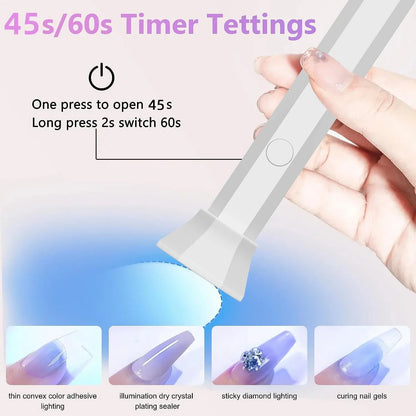 YIKOOLIN Handheld UV Light for Gel Nails  Mini UV Light for Gel Nails Cordless Rechargeable Mini Nail Lamp for Fast Curing Gel