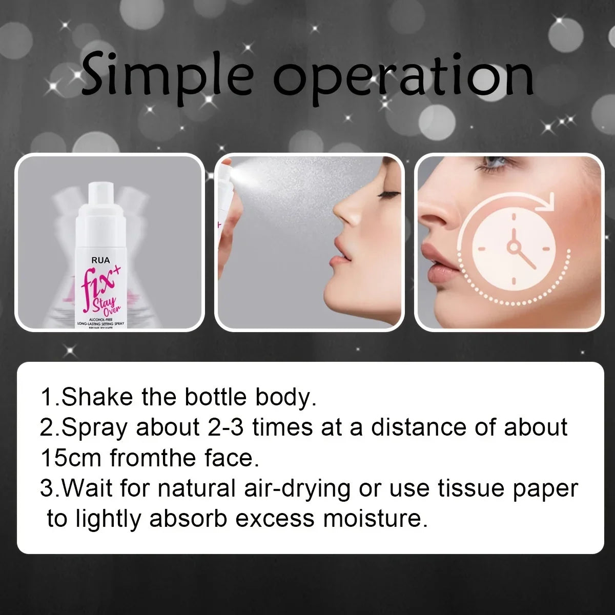 Setting spray Lasting setting Oil control waterproof and sweat free moisturizing quick setting