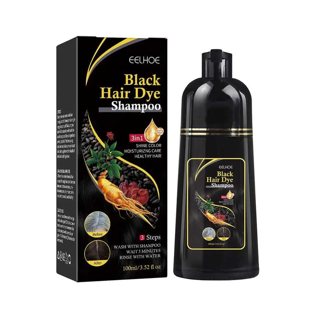 100ML Magic Natural Herbal Hair Dye Shampoo 3 in 1 Hair Color Shampoo for Gary Hair Dark Brown Black Women &amp; Men Grey Coverage