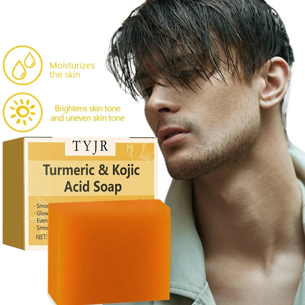 Ginger soap for cleansing, anti-acne, whitening and brightening the face, removing acne and fading dark spots, turmeric soap