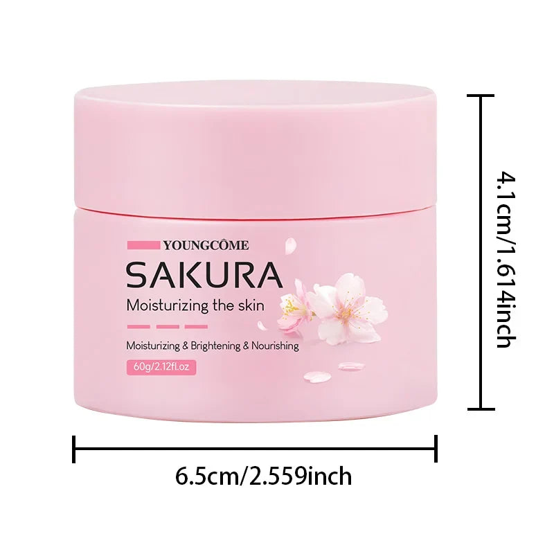Sakura Essence Cream,Cherry Blossom Facial Moisturizer for Dry &amp; Rough Skin,Anti Aging Face Lifting Nourishing Repair Collagen