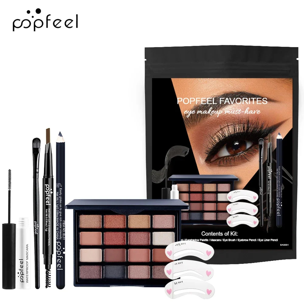 POPFEEL Eye Makeup Kit Makeup Set, Mini Makeup Kit, Eey Shadow Palette Eyebrow Mascara Eyeliner