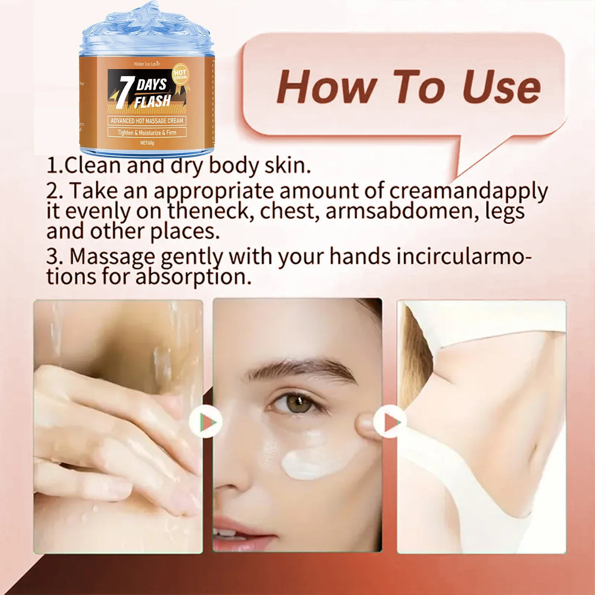 60g Moisturizing Massage Cream-Tightening Lifting with Curcumin and Plant Extracts for Big Belly and Loose Skin Care,Arm&amp;Legs Cream