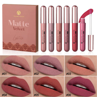 HANDAIYAN Set of 6 NonStick Cup Liquid lipstick , Long-Lasting Lip Gloss Gift Box – Matte Finish Lip Gloss, Resistant to Fading